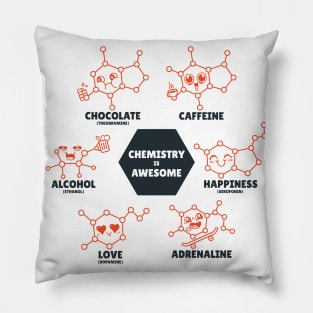 "Chemistry is Awesome" Cute Molecules Pillow