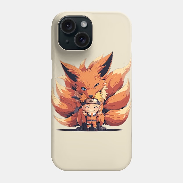 kurama and naruto Phone Case by peterdoraki