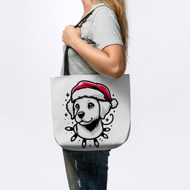 Adorable Dog Christmas Lights Santa Hat by Frank Ring