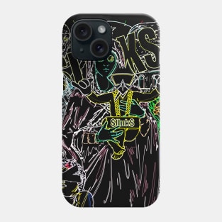 Dope Slluks chicken character chilling with virgin Mary montage black ink-pencil illustration Phone Case