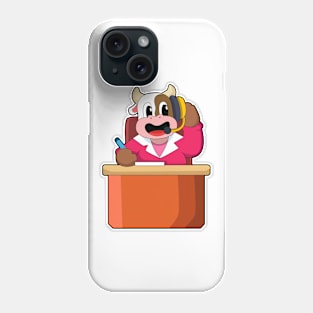 Cow as Secretary with Table Phone Case