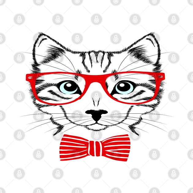 Hipster Cat by Mako Design 