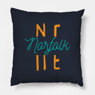 Norfolk NE City Typography Pillow