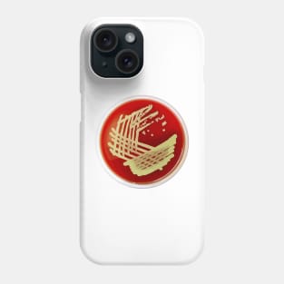 Bacterial Culture Streaks E.coli Petri Dish in Microbiology Lab Gold Red Yellow Phone Case