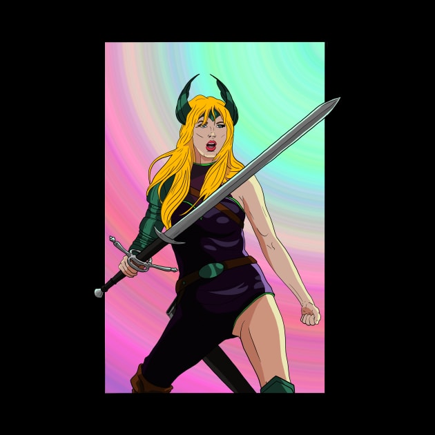 Fearless Warrior ('80s Fantasy) by NikSwiftDraws