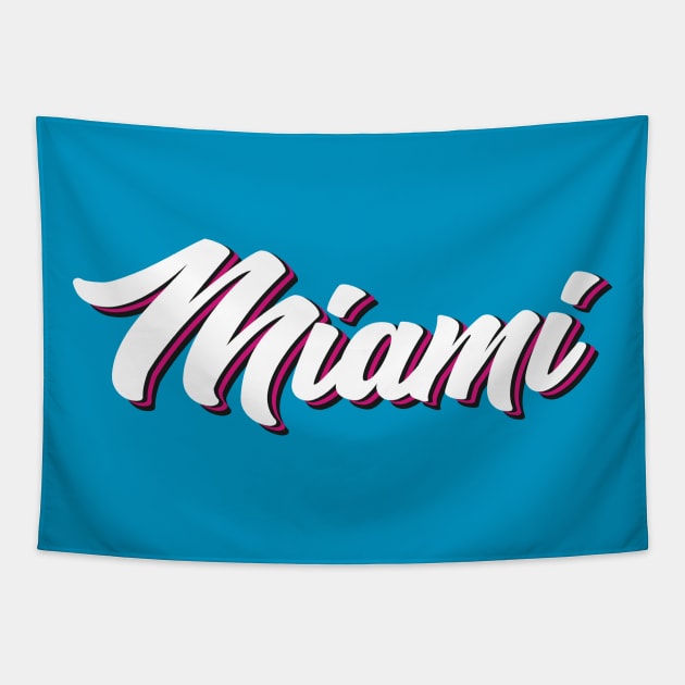 MIAMI VICE ON WHITE Tapestry by origin illustrations