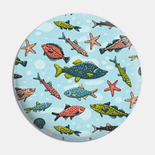 Colorful Ocean and River Fish Pin