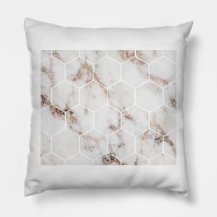 Artico rose gold marble hexagons Pillow