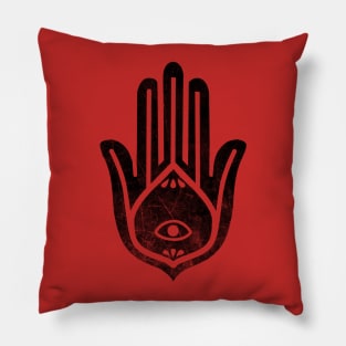 Hamsa Black Halftone Pillow