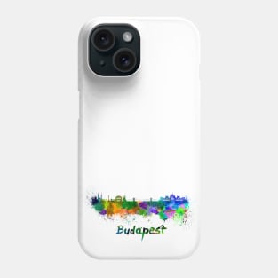 Budapest skyline in watercolor Phone Case