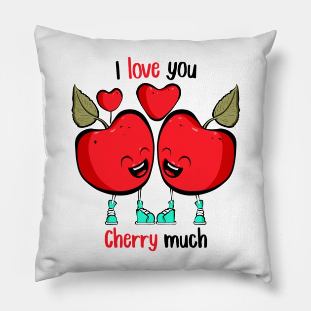 Cherry Lover Pillow by Art by Nabes