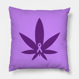 CBD epilepsy ribbon purple Pillow