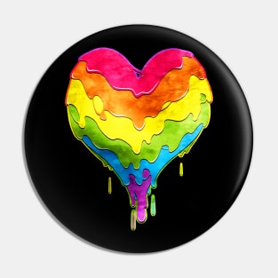 Rainbow Heart Drip Pin