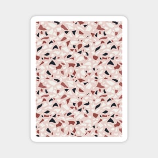 Terrazzo Pattern In Terracotta Black And White Magnet