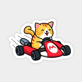 Purrfect Karting Adventure: Cat Karting Extravaganza Magnet