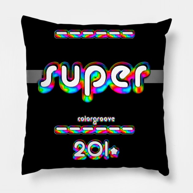 Super 2010 ColorGroove Retro-Rainbow-Tube nostalgia (tf) Pillow by Blackout Design
