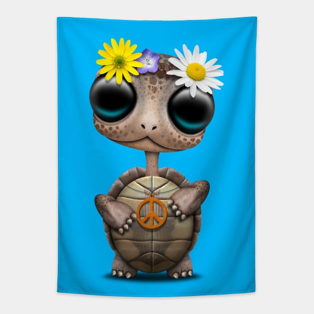 Cute Baby Turtle Hippie Tapestry by jeffbartels