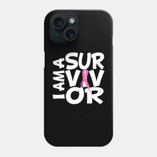 I am a survivor - white text Phone Case