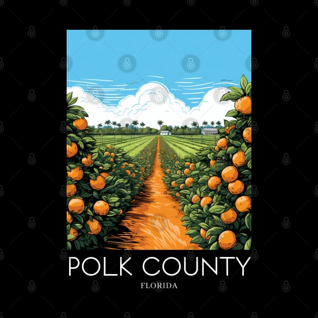 A Pop Art Travel Print of Polk County - Florida - US by Studio Red Koala