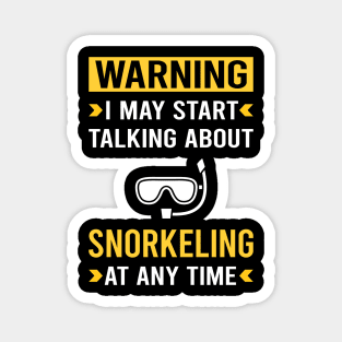 Warning Snorkeling Snorkelling Snorkel Snorkeler Magnet