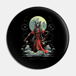 Japanese Samurai Shaman, Halloween Pin