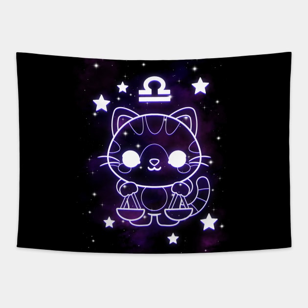 libra kawaii zodiac sign Tapestry by NemiMakeit