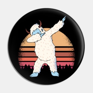 Dabbing Yeti Sunset Funny T-shirt Pin