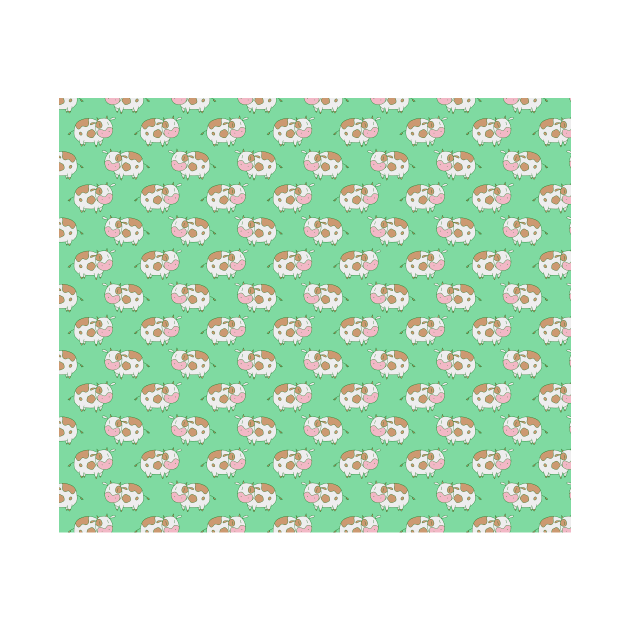 Brown Cow Green Pattern by saradaboru