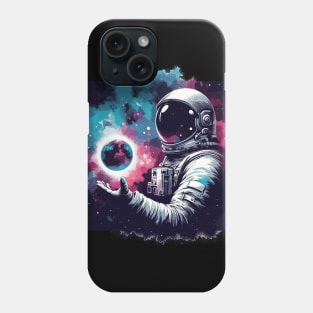 Colorful astronaut in space Phone Case