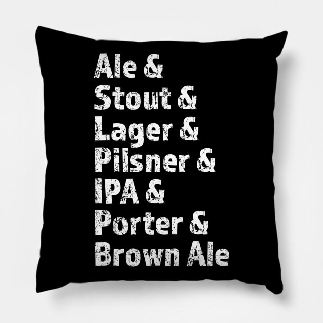 Beer List Pillow by CuriousCurios