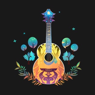 Acoustic Guitar Music Player Nature Colorful T-Shirt