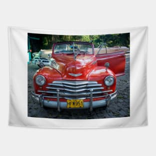 American car from the 50's in Havana, Cuba Tapestry