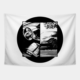 HONDA NSX Black 'N White 5 Tapestry