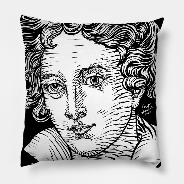 PERCY BYSSHE SHELLEY ink portrait Pillow by lautir