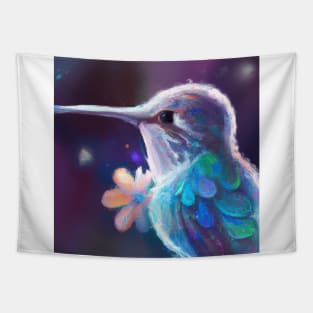 Cute Hummingbird Drawing Tapestry