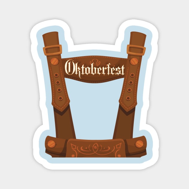 Lederhosen Suspenders Tee Oktoberfest Bavarian Munich Beer Magnet by DODG99