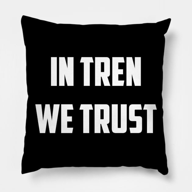 In Tren We Trust Pillow by KENNYKO