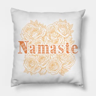 Namaste Roses Outline Design Pillow