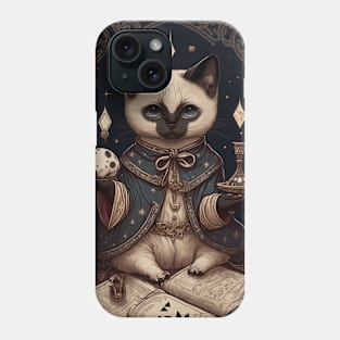 Siamese Cat The Magician Tarot Card Phone Case
