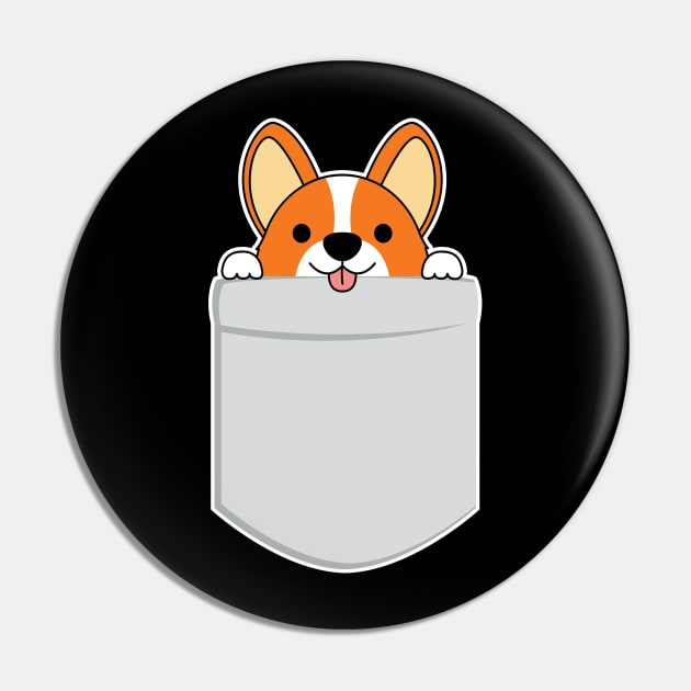 'Corgi Pocket Tee' Adorable Corgis Dog Pin by ourwackyhome