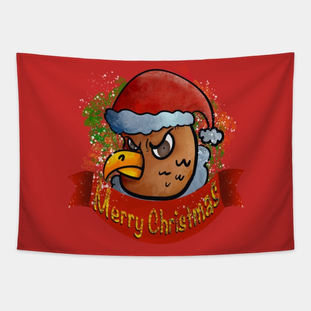 Eagle Santa hat digital draw for christmas gifts Tapestry by Sabai Art