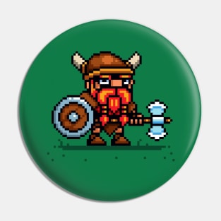 Chibi Viking pixel art Pin