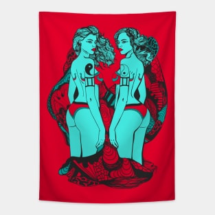 Turqred Gemini Beauty Tapestry