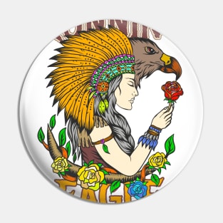 Running Eagle / Native American Girl Pin