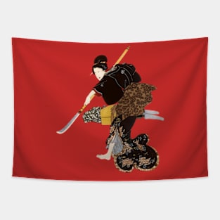 Samurai Woman with Naginata - Shogun Tapestry