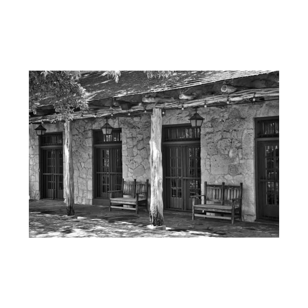 Black And White Alamo Adobe by KirtTisdale