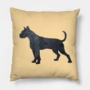 Boxer Dog Black Silhouette Art Pillow