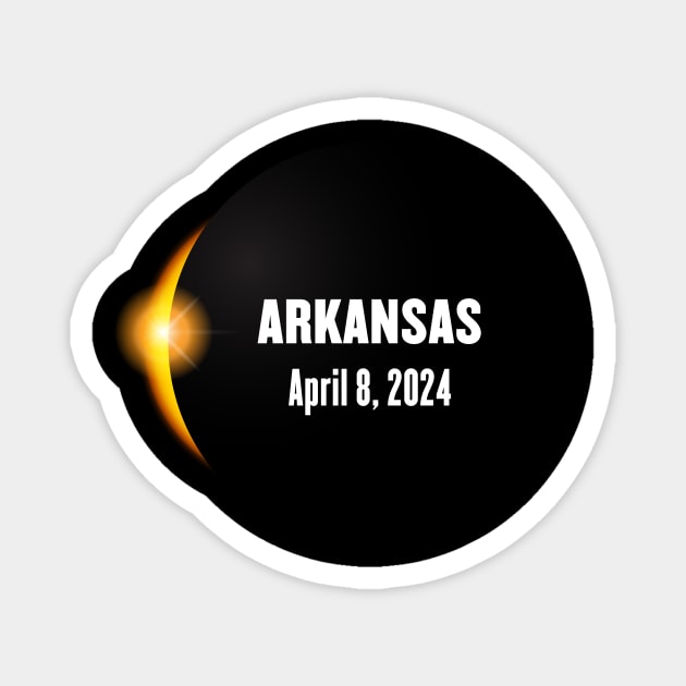 Total Solar Eclipse Arkansas 2024 Magnet by Rocky Ro Designs