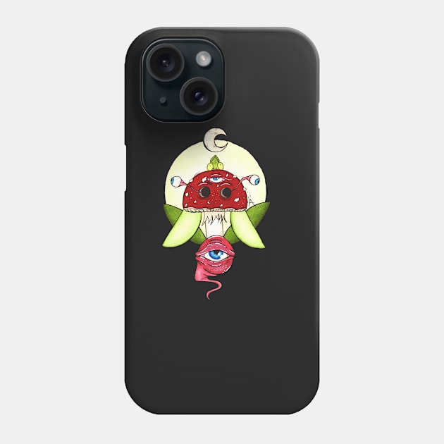 Mushroom moon eyes Phone Case by Lisastle