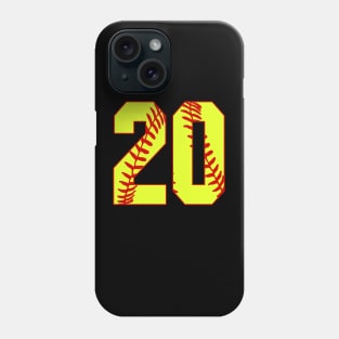 Fastpitch Softball Number 20 #20 Softball Shirt Jersey Uniform Favorite Player Biggest Fan Phone Case